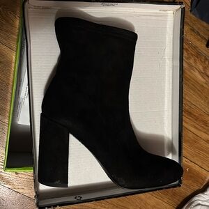 Bcbg heeled suede bootie
